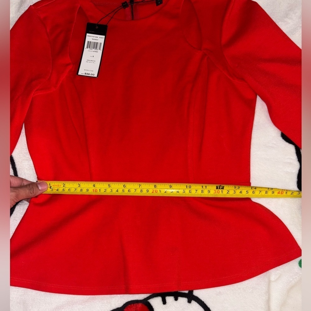 BCBGMaxAzria Bianka Cutout Peplum Top Black - Picture 6 of 9